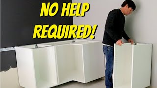 INSTALL AN IKEA KITCHEN  Part 2   Hanging the Cabinets [upl. by Asertal]