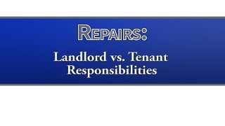 Repairs Landlord vs Tenant Responsibilities [upl. by Meldon]