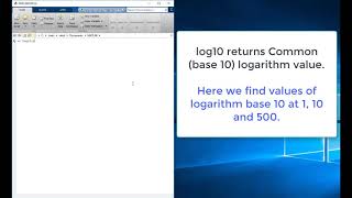 How MATLAB log10 gives base 10 logarithm [upl. by Anibor]