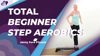 Beginner Step Aerobics Fitness Cardio  30 Min  JENNY FORD [upl. by Latterll657]