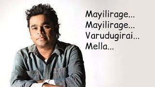 Mayiliragae  Anbe Aaruyire  Karaoke  Remastered  ARRahman [upl. by Coulter]