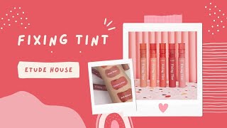 Etude House Fixing Tint Swatches [upl. by Htevi]