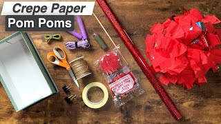 How to make Crepe Paper Cheer Leader Pom Poms  Metallic Accents [upl. by Barker]