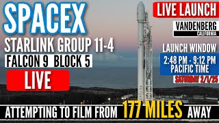 LIVE SpaceX Starlink 114 Launch  Vandenberg Launch  Attempting To Film From 177 Miles  2125 [upl. by Tildy506]