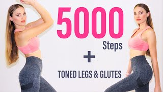 5000 Steps  Toned Legs Glutes  Aerobic Step Challenge  Low Impact Walking Workout [upl. by Cam]