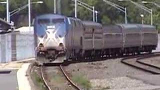 CSX MBTA and Amtrak Trains at Worcester MA [upl. by Atiragram]