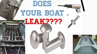 HOW TO REPLACE LEAKY BOAT RIVETS SOLID AND POP [upl. by Jory]