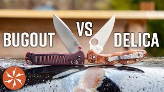 Spyderco Delica VS Benchmade Bugout  Best Lightweight EDC KnifeCenter Reviews [upl. by Ulises]