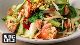 Thaistyle Salmon Salad  Marions Kitchen [upl. by Aramak]