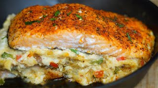 The Best Stuffed Salmon Recipe Easy Salmon Recipe [upl. by Hesta]