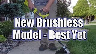 Ryobi ONE 18Volt Brushless String Trimmer Review P2090 [upl. by Kuhlman539]