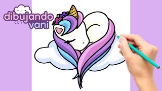 COMO DIBUJAR UN UNICORNIO KAWAII  DIBUJOS KAWAII  IMAGENES FACILES KAWAII [upl. by Dorry]