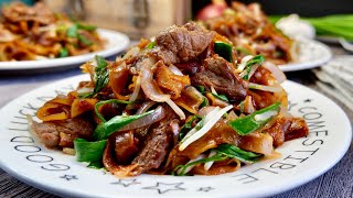 EASIEST Cantonese Beef Chow Fun Recipe  Stir Fried Rice Noodle 干炒牛河 Chinese Hor Fun Stir Fry [upl. by Sesiom527]