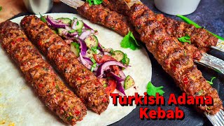 Homemade Turkish Adana Kebab Recipe  Adana Kebab With Homemade BBQ Skewers  Turkish Kebab [upl. by Mariken]