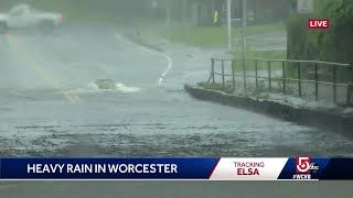 Worcester closes roads for flooding [upl. by Mahgem]