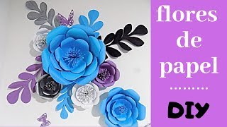 COMO HACER FLORES GIGANTES DE PAPEL EN 5 MINUTOS FÁCIL DIY [upl. by Bobinette]