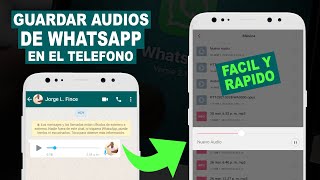 COMO GUARDAR AUDIOS de WhatsApp FACIL Y RAPIDO EN TU TELEFONO [upl. by Carree]