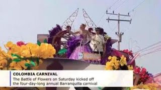 Colombias Barranquilla Carnival kicks off with Battle of Flowers [upl. by Utica885]