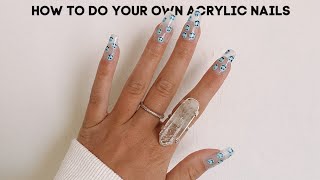 EASY diy acrylic nails at home step by step tutorial [upl. by Effy]