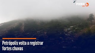 Petrópolis volta a registrar fortes chuvas [upl. by Meerek837]