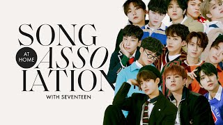 SEVENTEEN Sings Ed Sheeran Kelly Clarkson and quotLeft amp Rightquot in a Game of Song Association  ELLE [upl. by Hubing47]