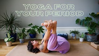 15 MIN YOGA FOR YOUR PERIOD  gentle yoga flow for menstruation [upl. by Anuahsat334]