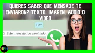 ⚡Recuperar Mensajes Fotos Audios Videos Que Nos Han Eliminado En Whatsapp [upl. by Sierra]