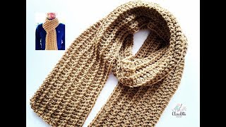 HOW to crochet MENS SCARF  Beginner [upl. by Lynne789]