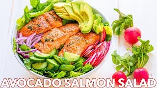 Easy 🥑 Avocado Salmon Salad 🥗  Paleo or Keto Recipe [upl. by Holtorf]