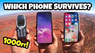 1000 ft Drop Test  iPhone 11 Vs Samsung S10 Vs Nokia 3310 [upl. by Siva894]