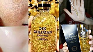 24k GOLDZAN ampoule Review and try TEST  REAL GOLDZAN 24K SERUM [upl. by Buchheim7]