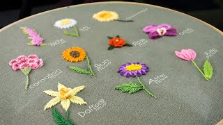 10 Gorgeous Flower Ideas Hand Embroidery Art with Simple Stitches [upl. by Negris199]