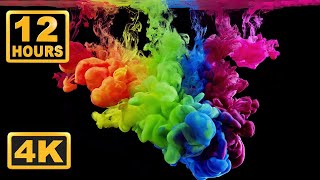 Abstract Liquid 12 Hours 4K Satisfaying Video Relaxing Music  Screensaver for Meditation Fluids [upl. by Ffoeg]