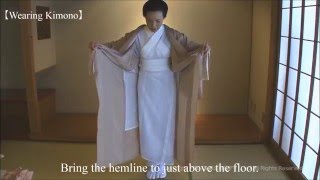 KITSUKE How to wear Kimono 【Part2】putting on Kimono [upl. by Kynthia718]