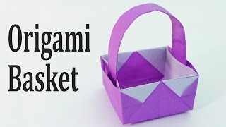 Origami Easter Basket Tutorial Traditional [upl. by Dorrej]