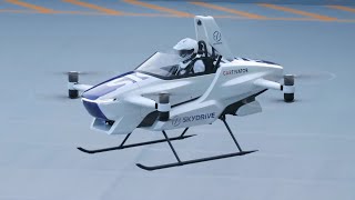 Toyotas SkyDrive  the 1st human piloted quotdronequot is here [upl. by Anauqahs766]