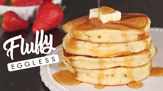 Eggless Fluffy Pancakes  Easy One Bowl  How Tasty Channel [upl. by Anifares]