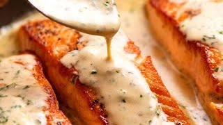 Salmon with Creamy Herb amp Garlic Sauce [upl. by Dolli780]