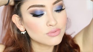 MAQUILLAJE ELEGANTE EN TONOS AZULES  PARA FIESTA [upl. by Parthenia]