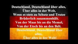 German National Anthem  Deutschland Uber Alles With Lyrics [upl. by Dirraj869]