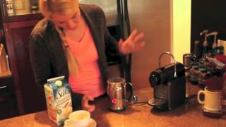 Nespresso Aeroccino Plus Frother Review Frothing Almond Milk [upl. by Antin826]