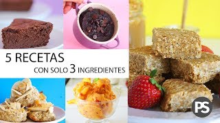 5 RECETAS SALUDABLES con solo 3 INGREDIENTES cada una  Súper FÁCILES [upl. by Yelyr388]