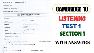 Cambridge 10 Listening Test 1 Section 1  Audio Script  Self Drive Tours in the USA Listening [upl. by Kenric669]