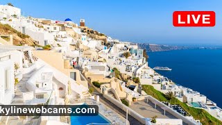 🔴 Recorded live footage webcam from Santorini  Greece [upl. by Tilla]