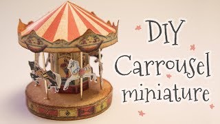 Miniature dollhouse Carousel papercraft step by step tutorial [upl. by Nnyleahs]