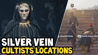 Assassins Creed Odyssey  All SILVER VEIN CULTISTS Location Walkthrough [upl. by Yenot]