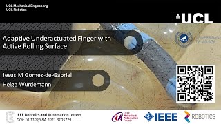 Adaptive Underactuated Finger with Active Rolling Surface  IEEE RAL [upl. by Marfe]